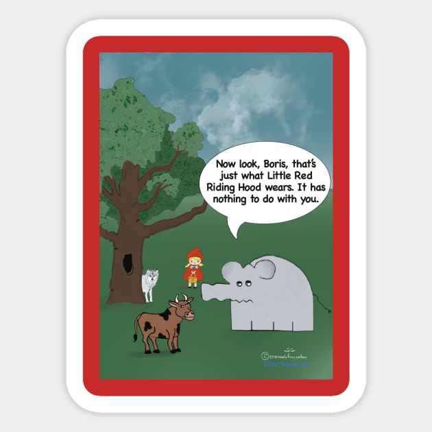 ENORMOUSLY FUNNY CARTOONS LITTLE RED RIDING HOOD Sticker by Enormously Funny Cartoons